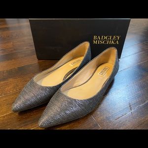 Metallic Badgley Mischka Flats- NEVER WORN